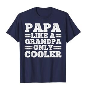 NWT PAPA Like a Grandpa only Cooler Gildan Softstyle Navy Blue T-Shirt-Size XXL
